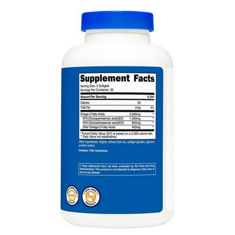 Nutricost, Omega-3 Softgels, 2500 Mg, 90 Count