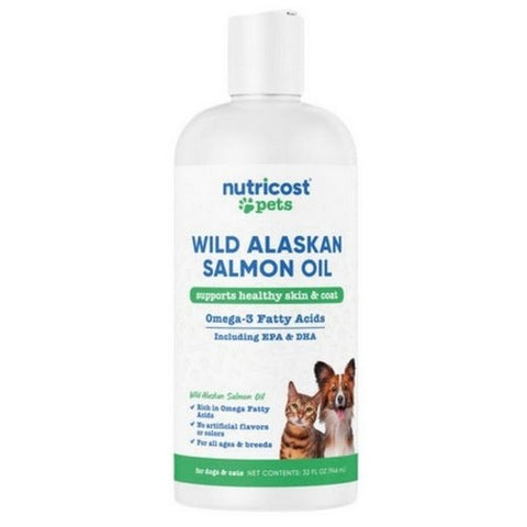 Nutricost, Pets Wild Alaskan Salmon Oil For Dogs And Cats, 32 Oz