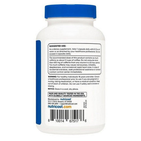 Nutricost, Caffeine Capsules, 200 Mg, 250 Count Nutricost