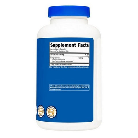Nutricost, Ginkgo Biloba Capsules, 120 Mg, 240 Count