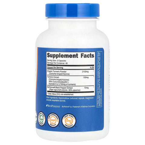 Nutricost, Turmeric 95% Curcyminoids, 500 Mg, 120 Caps