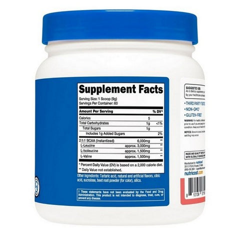 Nutricost, BCAA Powder Watermelon, 60 Servings