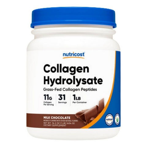 Nutricost, Grass-Fed Collagen Hydrolysate Powder Chocolate, 1 Lb