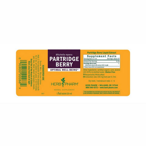 Herb Pharm, Partridge Berry, 1 Oz Herb Pharm