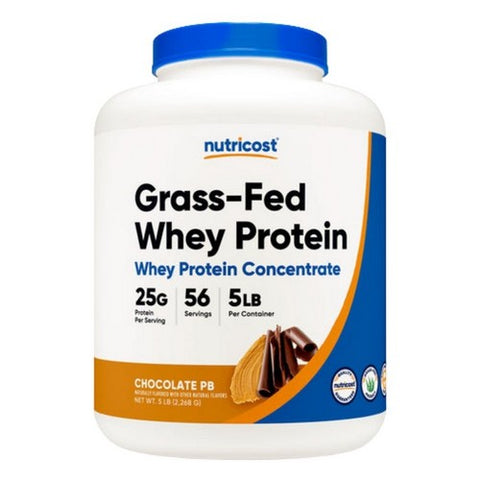 Nutricost, Grass-Fed Whey Protein Concentrate Powder Chocolate PB, 5 Lbs