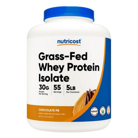 Nutricost, Grass-Fed Whey Protein Isolate Powder Chocolate Peanut Butter, 5 Lbs