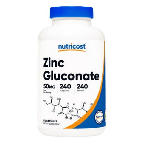 Nutricost, Zinc Gluconate Capsules, 50 Mg, 240 Count