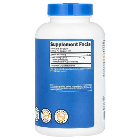 Nutricost, Panax Ginseng Capsules, 500 Mg, 240 Count