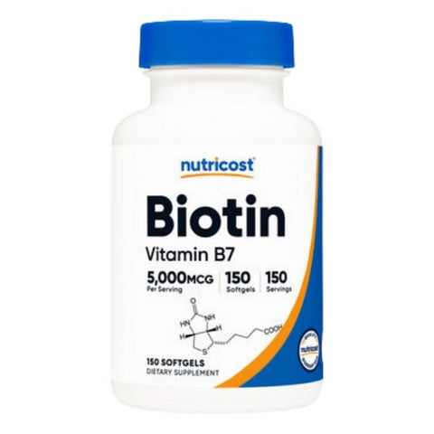 Nutricost, Biotin Softgels, 5000 Mcg, 150 Count