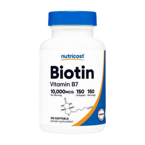 Nutricost, Biotin Softgels, 10000 Mcg, 150 Count