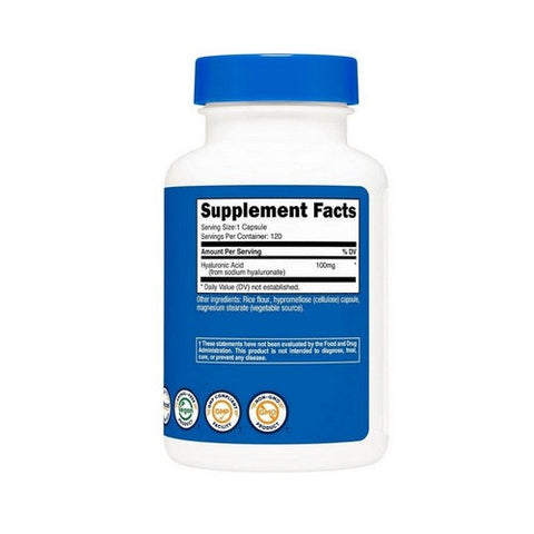 Nutricost, Hyaluronic Acid, 100 Mg, 120 Caps Nutricost