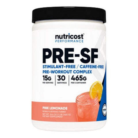 Nutricost, Stim-Free Pre-Workout Powder Pink Lemonade, 30 Serving