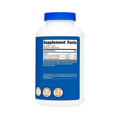 Nutricost, Sodium Chloride, 1000 Mg, 240 Tabs