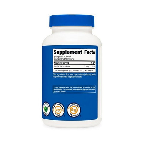 Nutricost, Zinc Picolinate, 30 Mg, 240 Caps