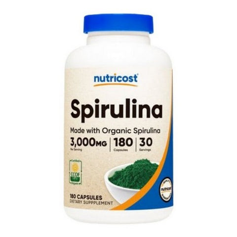 Nutricost, Organic Spirulina Capsules MWO, 3000 Mg, 180 Count