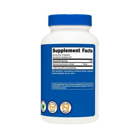 Nutricost, Strontium Capsules, 750 Mg, 120 Count