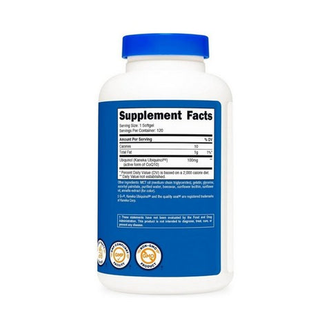 Nutricost, Ubiquinol Softgels, 100 Mg, 120 Count