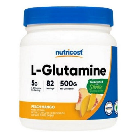 Nutricost, L-Glutamine Powder Peach Mango Stevia, 500 Grams