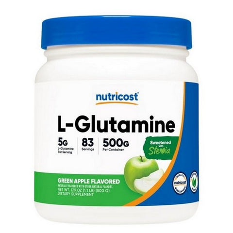 Nutricost, L-Glutamine Powder Green Apple Stevia, 500 Grams