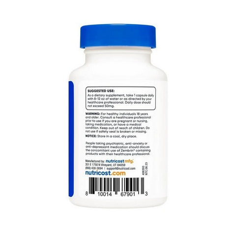 Nutricost, Zembrin Capsules, 50 Mg, 60 Count
