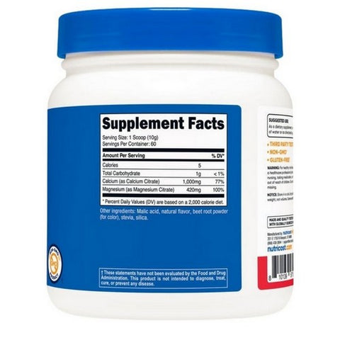 Nutricost, Calcium Citrate Magnesium Citrate Powder Fruit Punch, 1000 Mg/420 Mg, 60 Servings