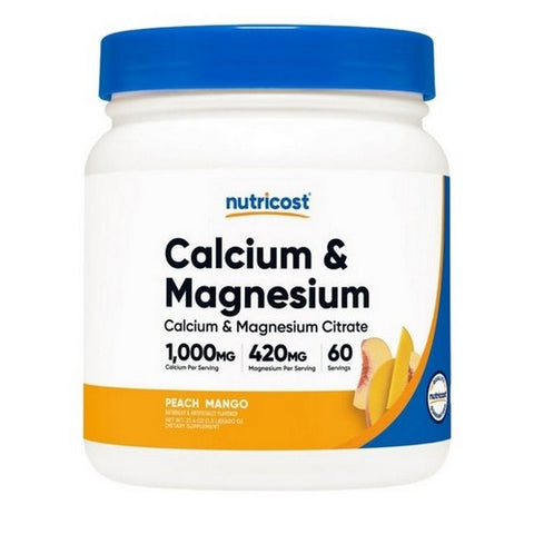 Nutricost, Calcium Citrate Magnesium Citrate Powder Peach Mango, 1000 Mg/420 Mg, 60 Servings