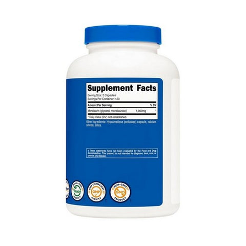 Nutricost, Monolaurin Capsules, 1000 Mg, 240 Count