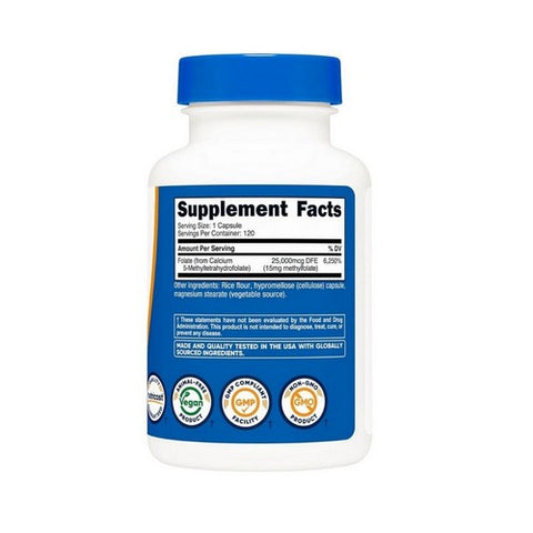 Nutricost, L-Methylfolate Capsules, 15 Mg, 120 Count