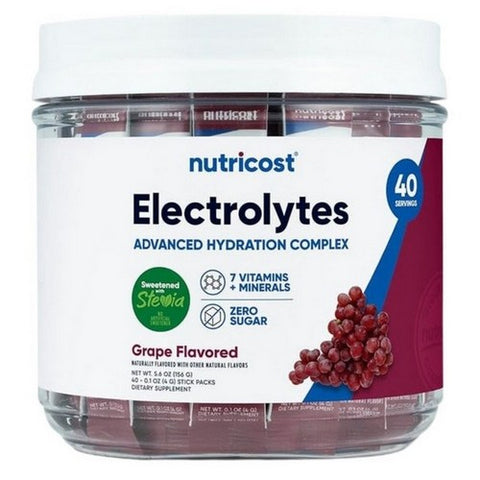 Nutricost, Electrolytes Hydration Complex Stickpacks Grape, 40 Sticks