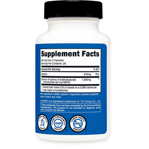 Nutricost, MyHMB Capsules, 1500 Mg, 60 Count