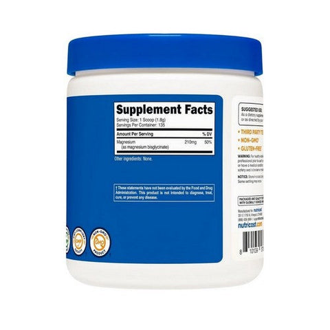 Nutricost, Magnesium Bisglycinate Unflavoured, 8.9 Oz Nutricost
