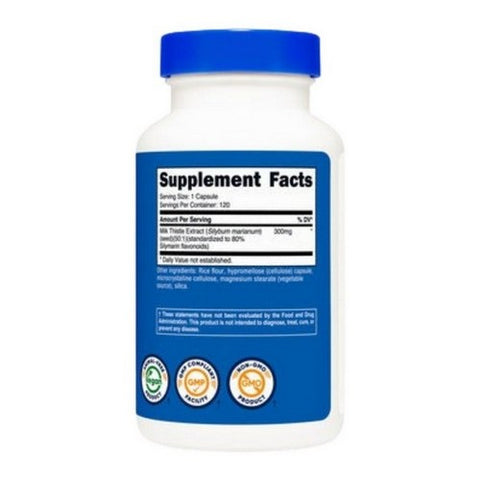 Nutricost, Milk Thistle 80% Silymarin 50:1 Capsules, 300 Mg, 120 Count