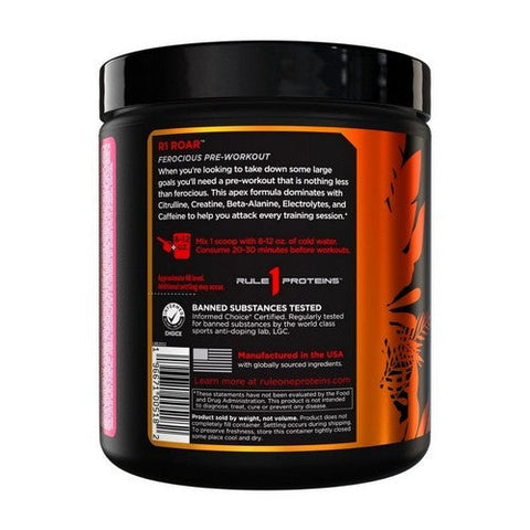 Rule 1, Rule 1 Roar Pre Workout Fruit Punch, 315 Grams Rule 1