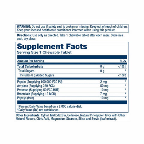 Solaray, Papaya Enzyme Natural Pineapple, 90 Chewable Tablets