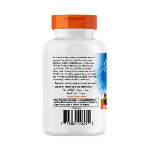 Doctors Best, Chewable Fully Active B12 Mixed Berries, 5,000 Mcg, 60 Tablets Doctors Best