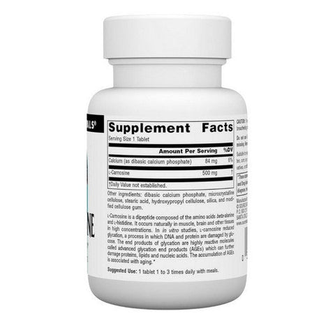 Source Naturals, L-Carnosine, 500 MG, 30 Tabs Source Naturals