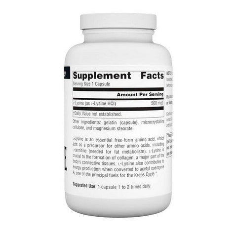 Source Naturals, L-Lysine, 500 MG, 200 Caps Source Naturals