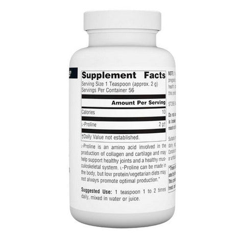Source Naturals, L-Proline, Powder 4 Oz Source Naturals