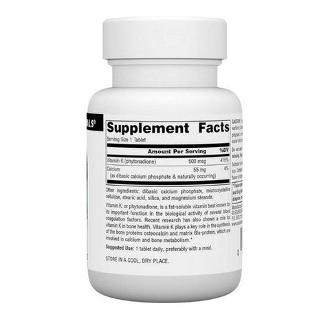 Source Naturals, Vitamin K, 500 MCG, 100 Tabs Source Naturals