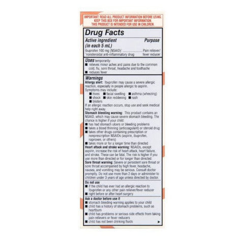 Foster And Thrive, Children's Ibuprofen Bubble Gum, 100 Mg, 4 Oz Foster And Thrive