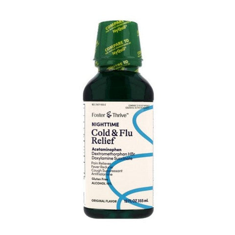 Foster And Thrive, Nighttime Cold And Relief Acetaminophen, 12 Oz Foster And Thrive