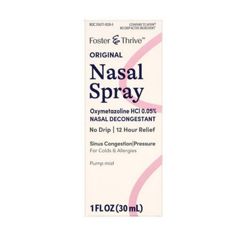 Foster And Thrive, Original Nasal Spray Oxymetazoline HCl Pump Mist, 1 Oz