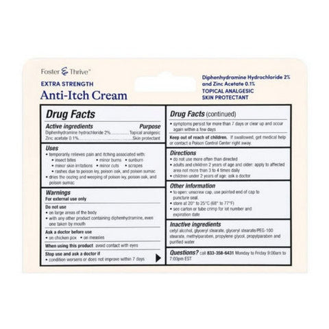 Foster And Thrive, Extra Strength Anti-Itch Cream, 1 Oz Foster And Thrive