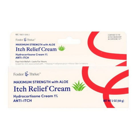 Foster And Thrive, Maximum Strength With Aloe Itch Relief, 2 Oz