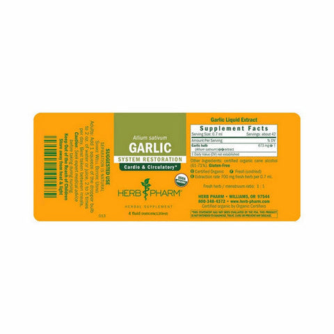 Herb Pharm, Garlic, 4 Oz Herb Pharm