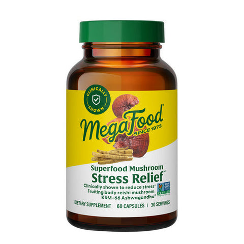MegaFood, Superfood Mushroom Stress Relief, 60 Capsules MegaFood