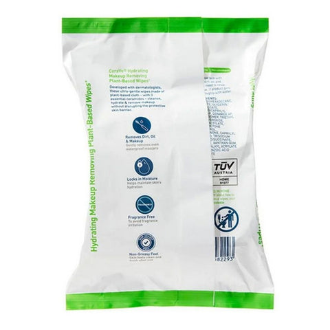 Cerave, Hydrating Makeup Removing Plant Based Wipes, 25 Count