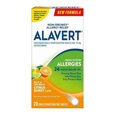Alavert, 24 Hour Non-Drowsy Allergy Relief Tablets Citrus Burst, 20 Tabs Alavert