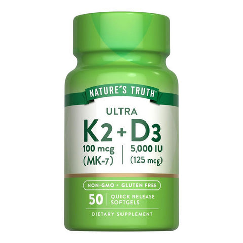 Nature's Truth, Vitamin K-2 Plus Vitamin D3, 50 Count