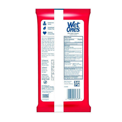 Wet Ones, Antibacterial Hand Wipes Travel Pack Fresh, 20 Count Wet Ones